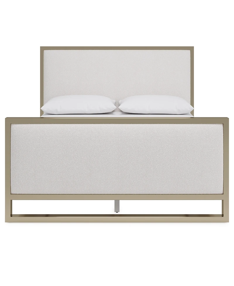 Furniture Emila 3-Pc. Upholstered Cal. King Bedroom Set Bed, 2-Drawer Nightstand and Chest