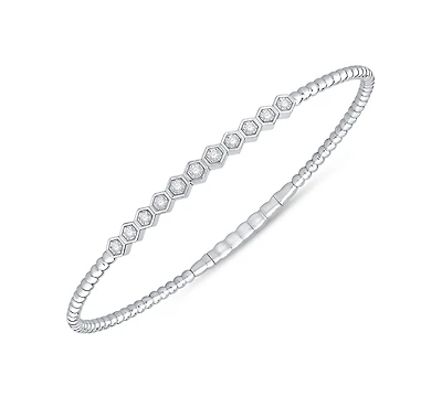 Macy's Diamond Flexible Bangle Bracelet (1/4 ct. t.w.) in Sterling Silver