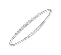 Macy's Diamond Flexible Bangle Bracelet (1/4 ct. t.w.) in Sterling Silver