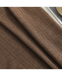 Awesome Home Linen Blend Solid Striped Room Darkening Curtains Pair