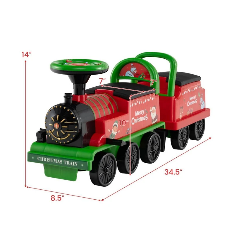 Hongge 6V Kids Ride On Train with Carriage and Led Lights