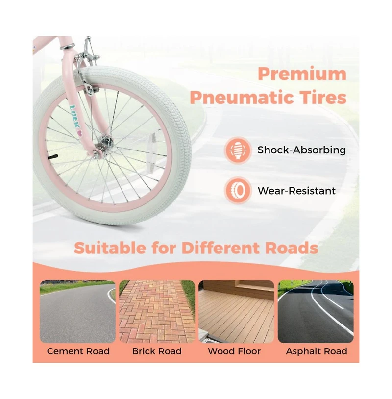 Hongge Inch Kids Bike with Adjustable Training Wheels