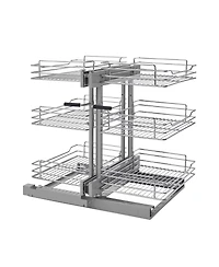 Rev-a-Shelf Pullout Corner Cabinet Organizer w/ Soft-close Three-Tier, 5PSP3-15SC-cr
