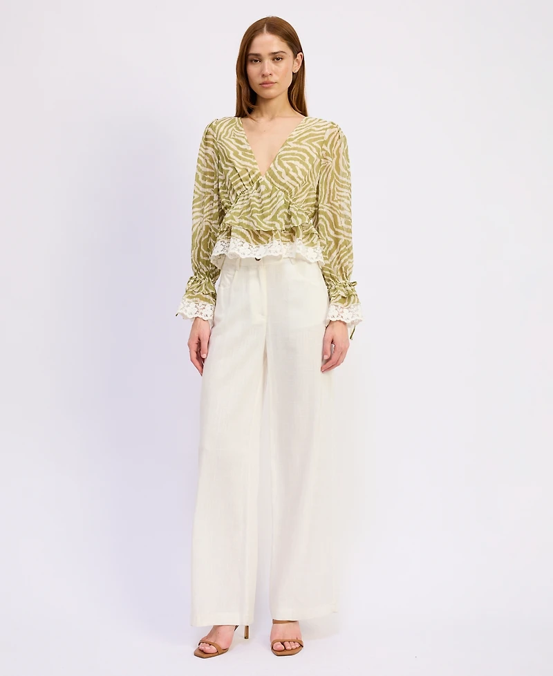 En Saison Women's V-Neck Pull-On Top