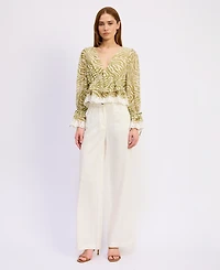 En Saison Women's V-Neck Pull-On Top