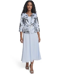 Jessica Howard Petite 2-Pc. Printed Jacket & Midi Dress Set