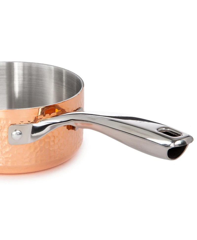 BergHOFF Vintage Tri-Ply Copper 5.5" Saucepan 1qt. with Lid, Hammered