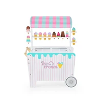 Hongge Kids Ice Cream Cart Playset with Display Rack and Accessories