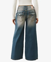 True Religion Women's Jessie Super Baggy Big T Flap Jeans