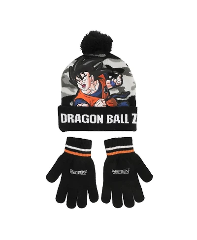 Dragon Ball Z Boys Goku Youth 2-Piece Knit Beanie & Gloves Set