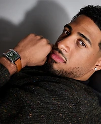 Movado Men's 1917 Swiss Automatic Cognac Leather Watch, 35x45.2mm