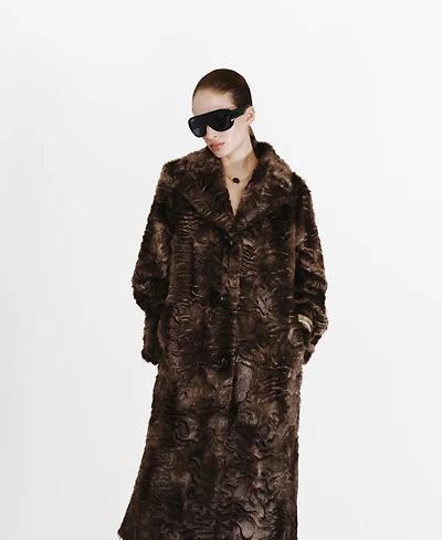 Mango Women's Textured Faux-Fur Coat