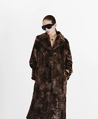 Mango Women's Textured Faux-Fur Coat