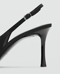 Mango Women's Satin Floral Shoes