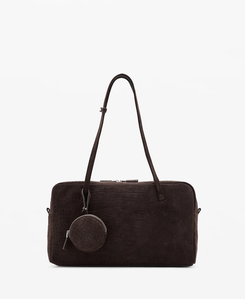 Mango Women's Medium Suede Bowling Bag