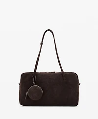 Mango Women's Medium Suede Bowling Bag