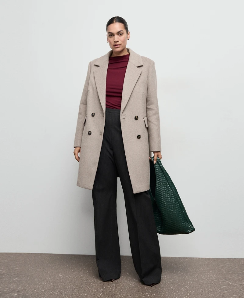Mango Women's Double-Breasted Wool Coat