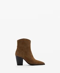 Mango Women's Suede Block-Heel Boots