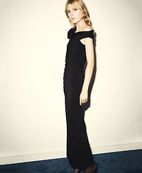 Mango Women's Ruffle Accents Ruched Dress