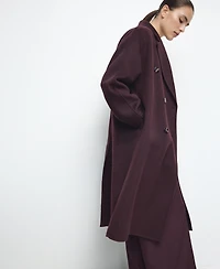 Mango Women's Handmade Oversized Wool Coat