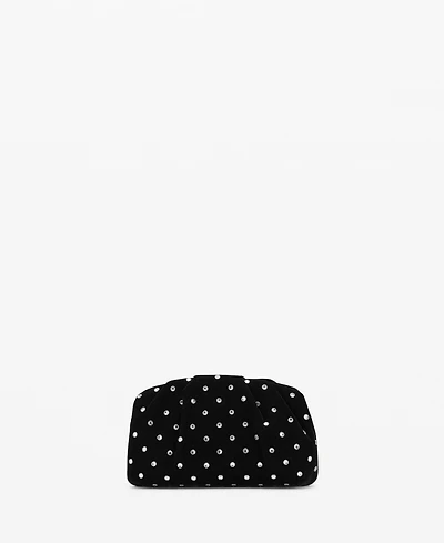Mango Women's Rhinestones Velvet Clutch