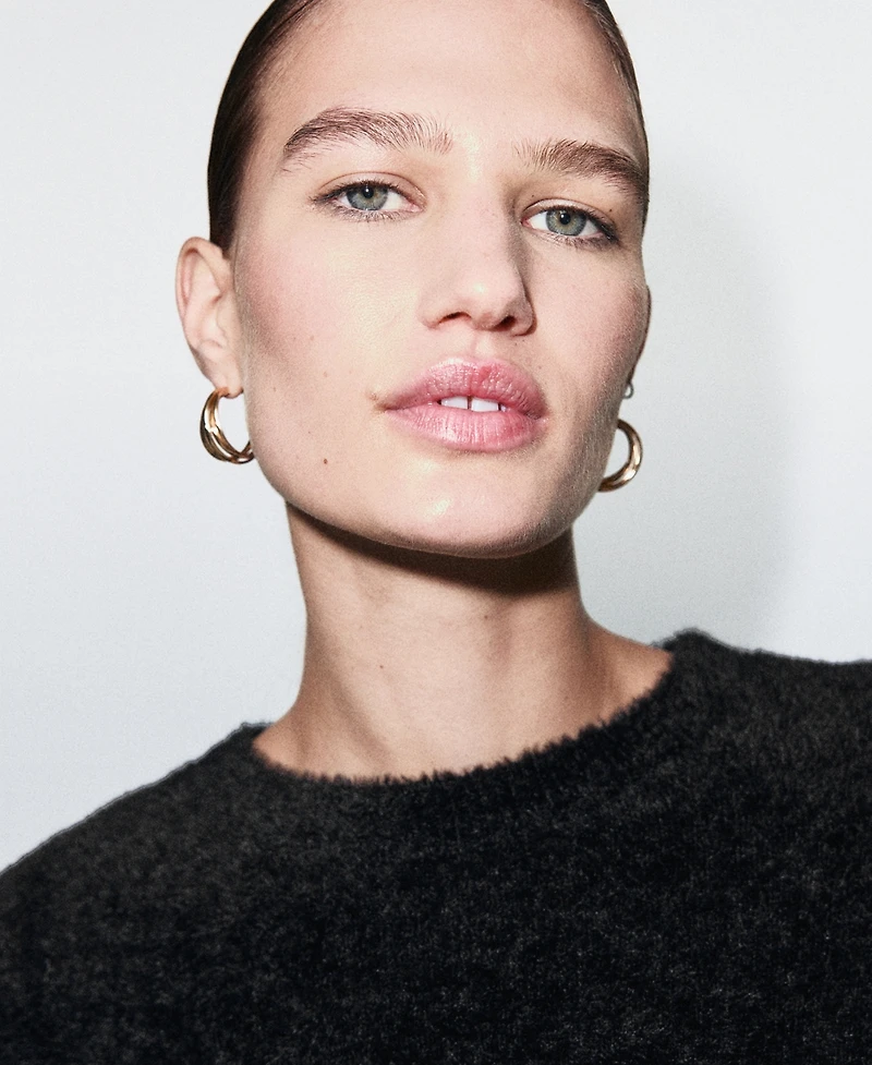 Mango Women's Faux-Fur Sweater