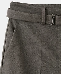 Mango Women's Belt Straight-Fit Pants