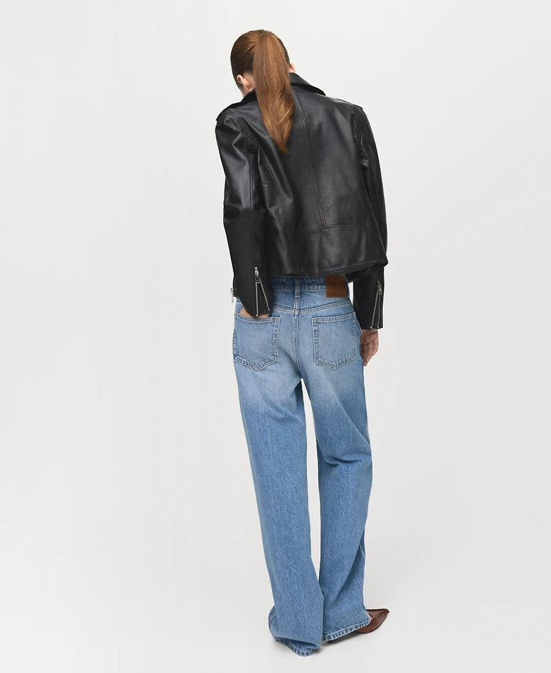 Mango Women's Leather Biker Jacket