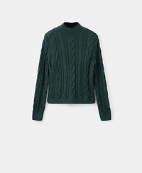 Mango Women's Perkins Neck Braided Sweater