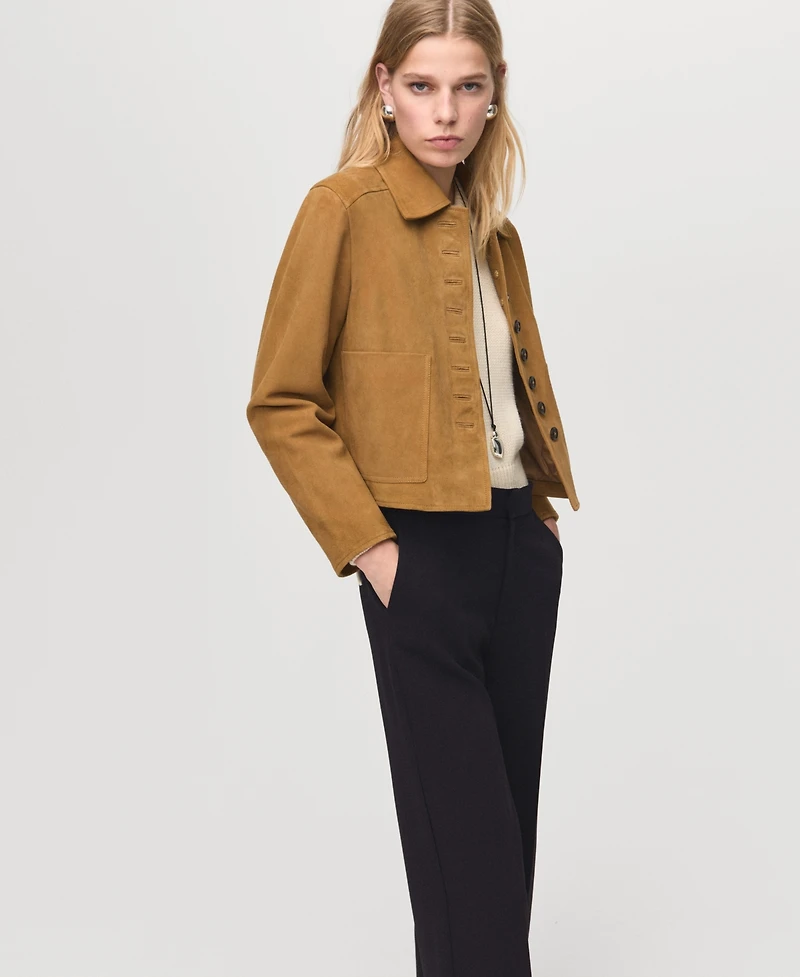 Mango Women's High-Waist Straight Pants