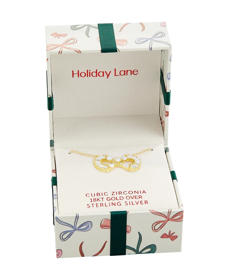 Holiday Lane Cubic Zirconia Infinity Pendant Necklace, Macy's Exclusive