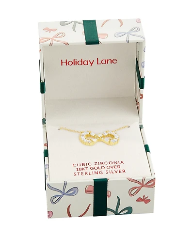 Holiday Lane Cubic Zirconia Infinity Pendant Necklace, Macy's Exclusive