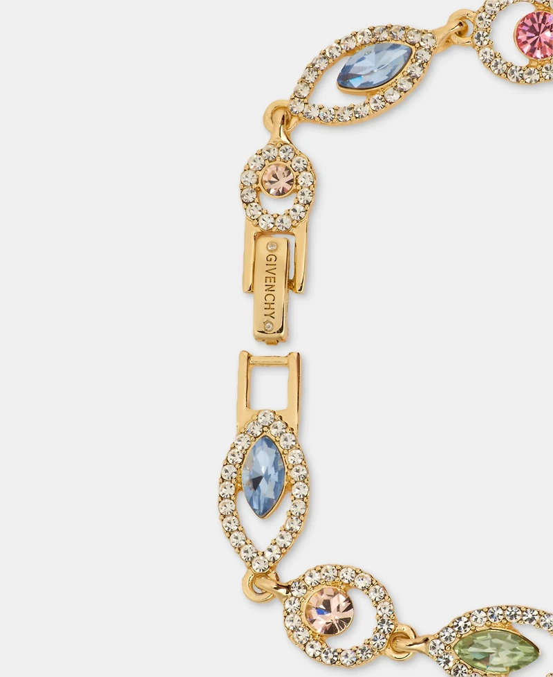 Givenchy Rhodium Glass Stone Silver-Tone Flex Bracelet