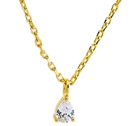 by Adina Eden Cubic Zirconia Gold Plated Gold Plated Dangling Pear Chain Huggie Earrings