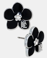 Karl Lagerfeld Paris Glass Stone Orchid Stud Earrings