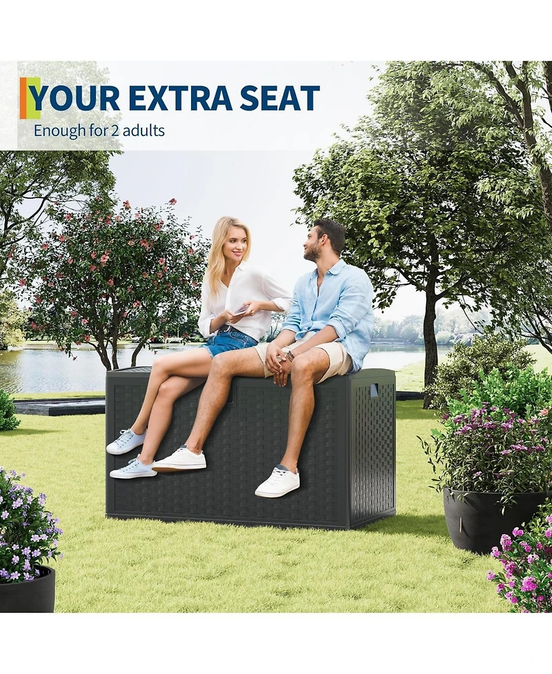 gaomon Outdoor 120-Gallon Waterproof Lockable Storage Box – Durable Deck Organizer for Packages, Patio Furniture & Garden Tools