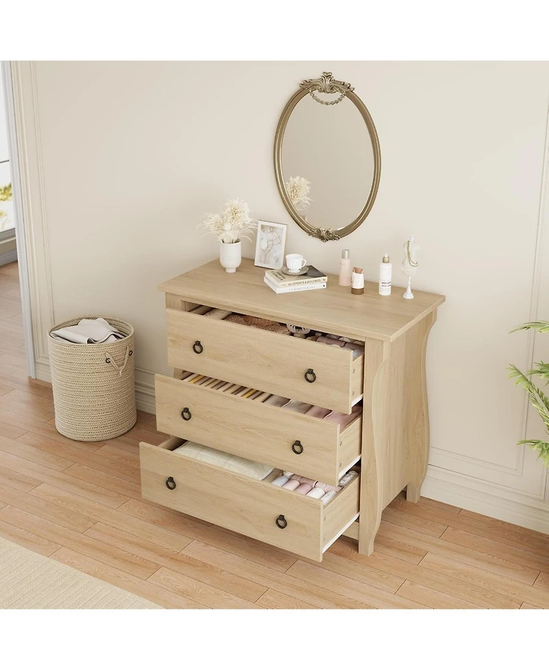 gaomon 3 Dresser for Bedroom, 29.3" Tall Drawer with Storage Freestanding, Wooden Closet Chest Living Room, Entryway