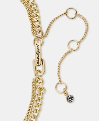 Karl Lagerfeld Paris Multicolor Crystal Flower Layered Pendant Necklace, 16" + 3" extender