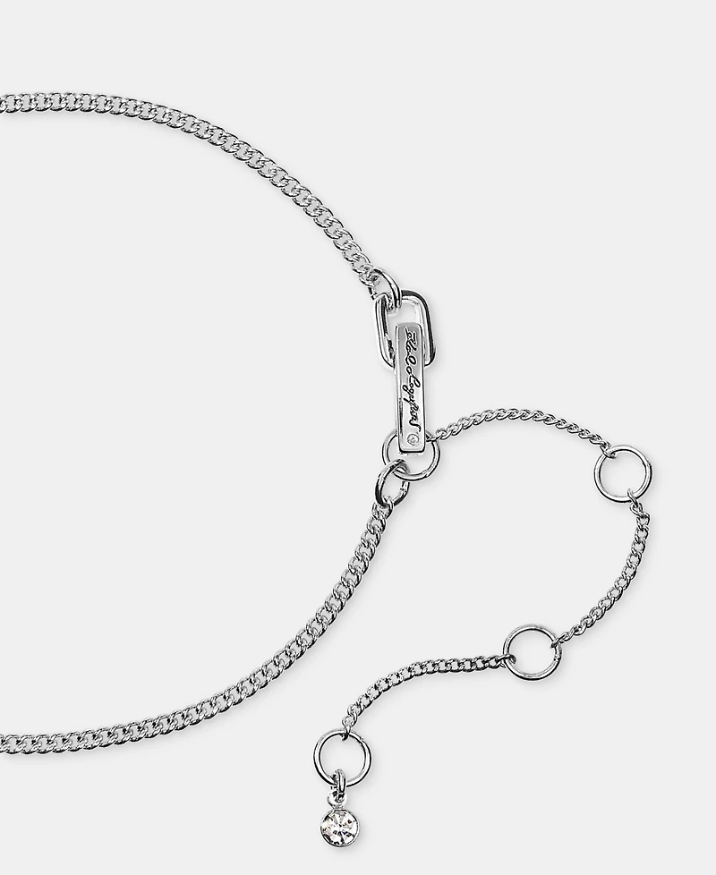 Karl Lagerfeld Paris Crystal & Logo Flower Collar Necklace, 16" + 3" extender