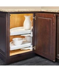 Rev-a-Shelf 33" Lazy Susan Half-Moon Polymer Two-Tier Blind Cabinet 6882-33-11-570