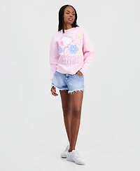 Peanuts Juniors' Snoopy Flower Crewneck Sweatshirt