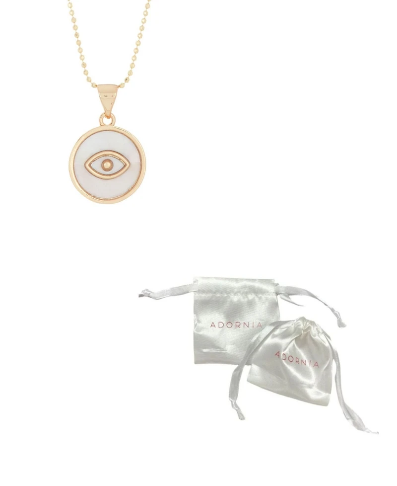 Adornia 14k Gold-Plated Mother-of-Pearl Evil Eye 18" Pendant Necklace