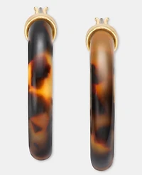 Lauren Ralph Lauren Gold-Tone Tortoise Shell Look Small Hoop Earrings, 0.8"