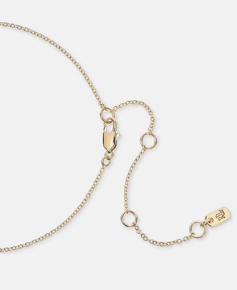 Lauren Ralph Lauren Gold-Tone Cubic Zirconia Solitaire Pendant Necklace, 16" + 3" extender