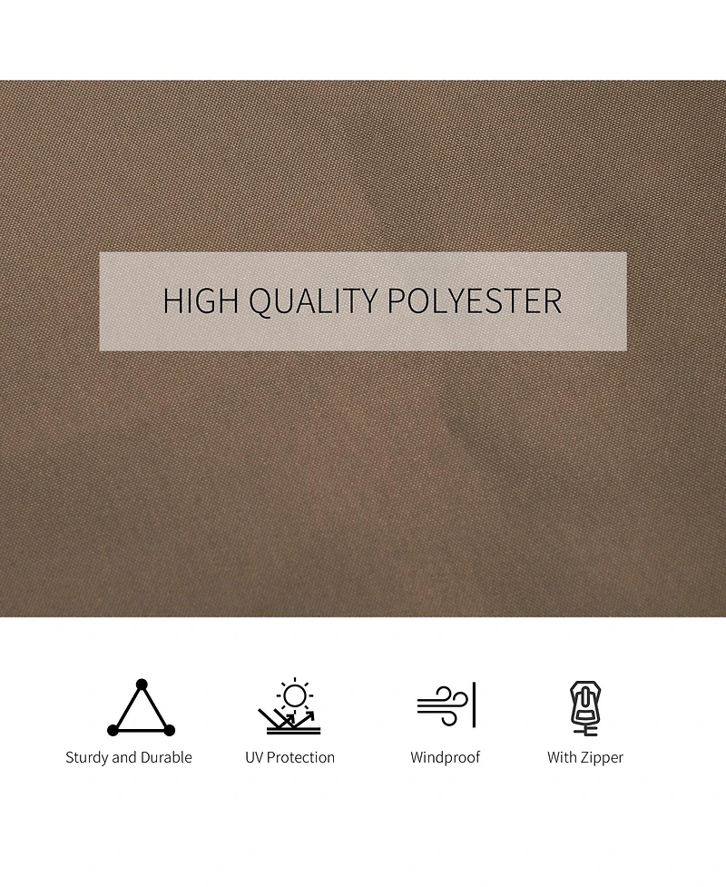 Outsunny 10' x 12' Universal Gazebo Sidewall Set with 4 Panels, Hooks/C-Rings Included for Pergolas & Cabanas, Brown