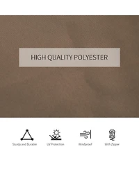 Outsunny 10' x 12' Universal Gazebo Sidewall Set with 4 Panels, Hooks/C-Rings Included for Pergolas & Cabanas, Brown