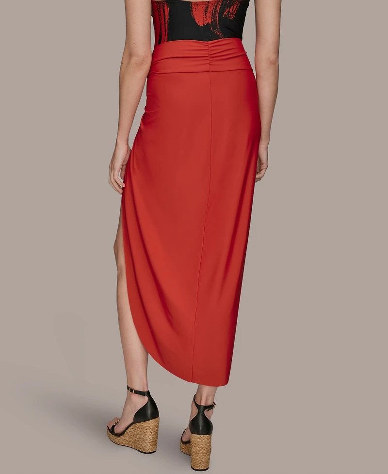 Donna Karan Women's Draped Side-Slit Sarong Skirt