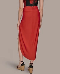 Donna Karan Women's Draped Side-Slit Sarong Skirt