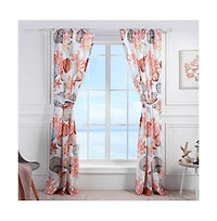 Greenland Home Fashions Beach Days Window Panel Pair - 42x84", Coral