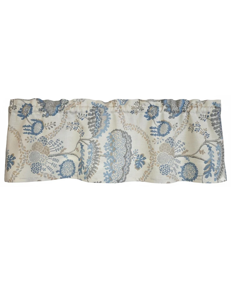 Rlf Home 100% Cotton High Quality Serene Tailored Window Valance with 1.5" Rod Pocket 50" W X 12" L Blue